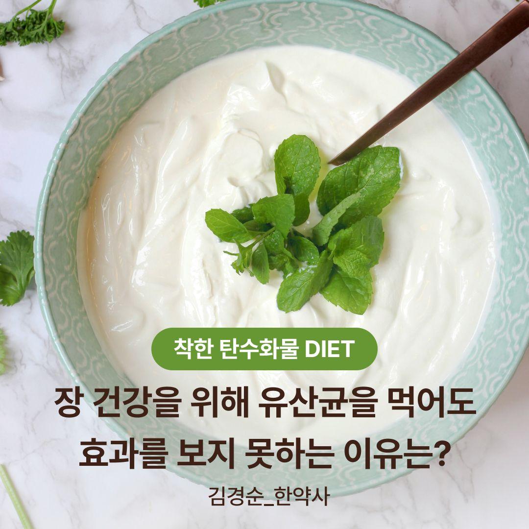 [착한 탄수화물 DIET] 장 건강을 위해 유산균을 먹어도 효과를 보지 못하는 이유는?