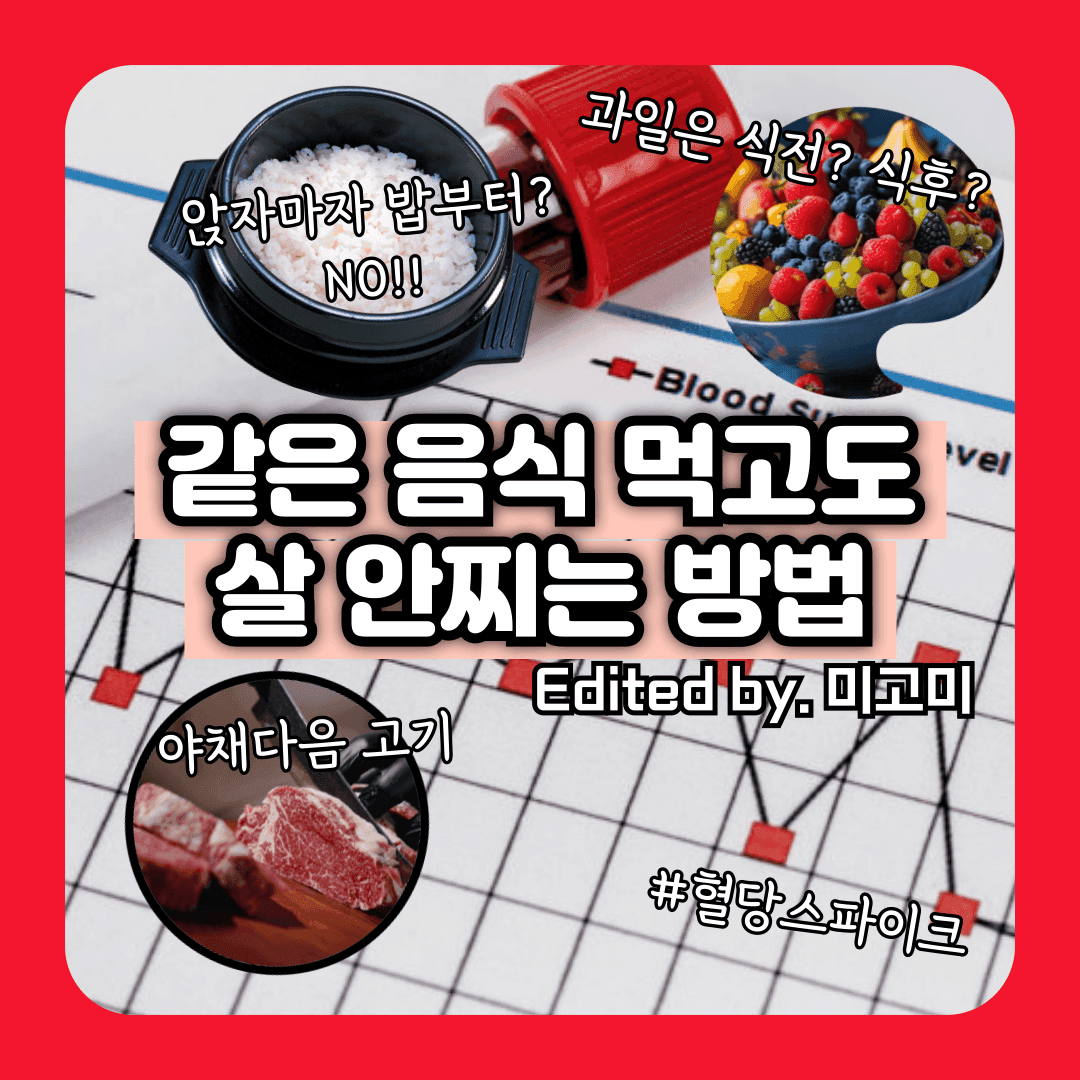 살 안찌는 식사순서가 따로 있다? 혈당스파이크 막는 식사 순서