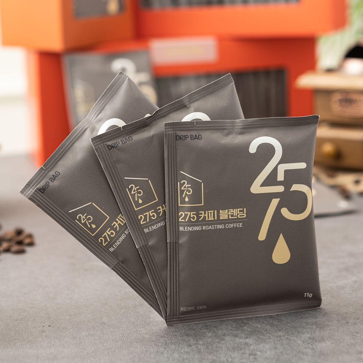 [275커피] 275 커피 블렌딩 11g 10개입, 18개입, 28개입ㅣ세 가지 원두를 로스팅한 드립백