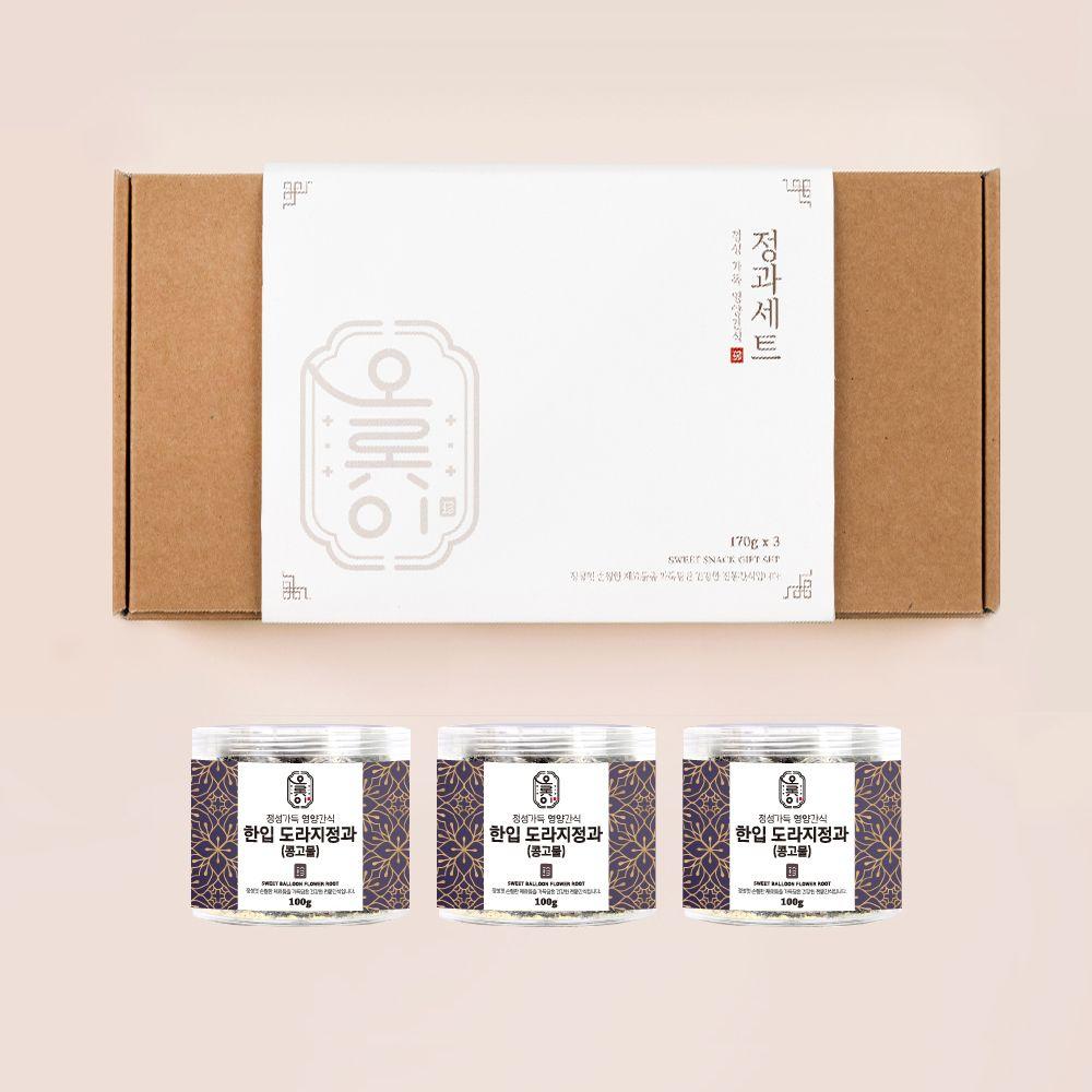 [오롯이] 도라지정과 100g 3개입ㅣ인공 첨가물 제로 영양 간식