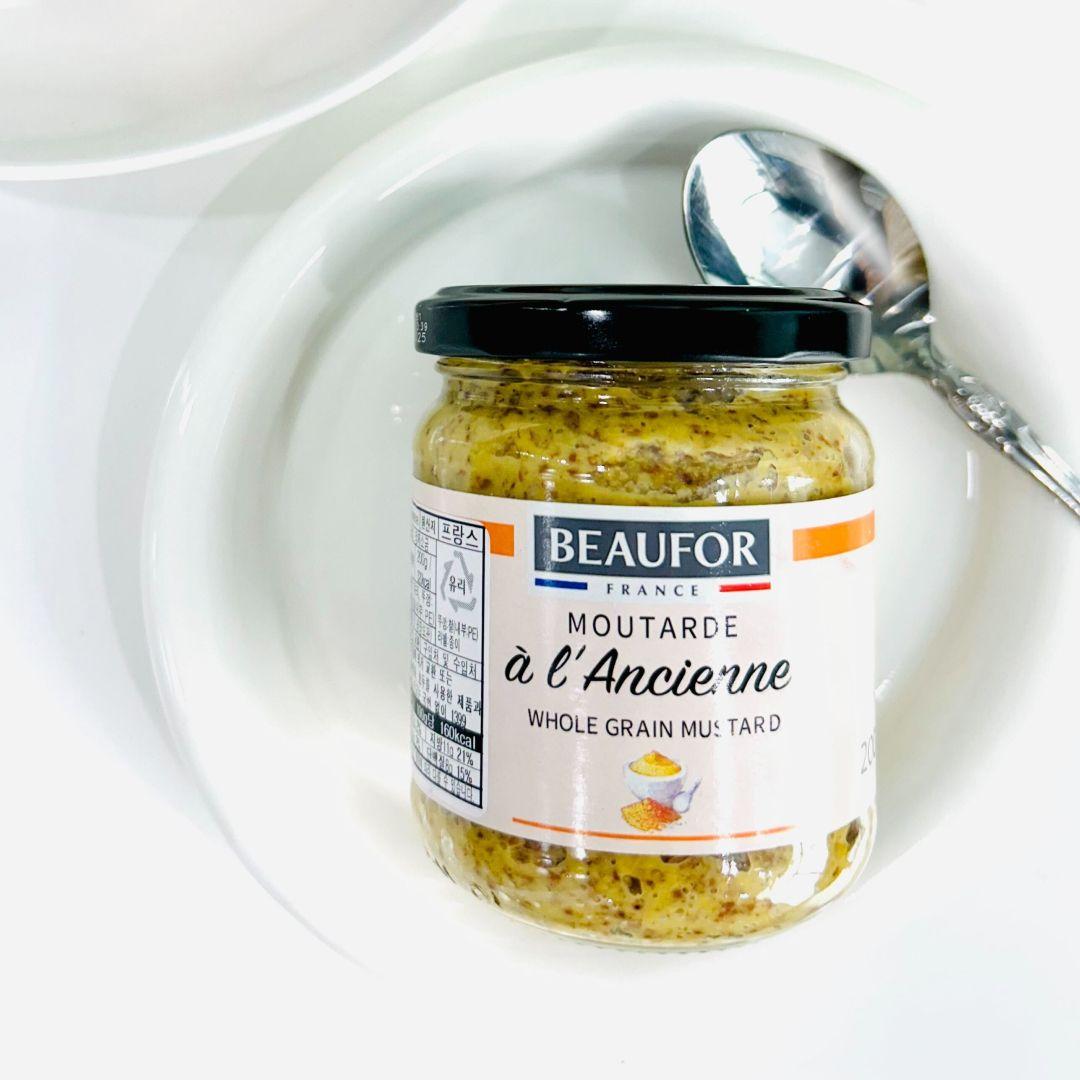 홀그레인 머스터드 1병 200gㅣ겨자씨 30% 이상 들어있는 머스타드 소스