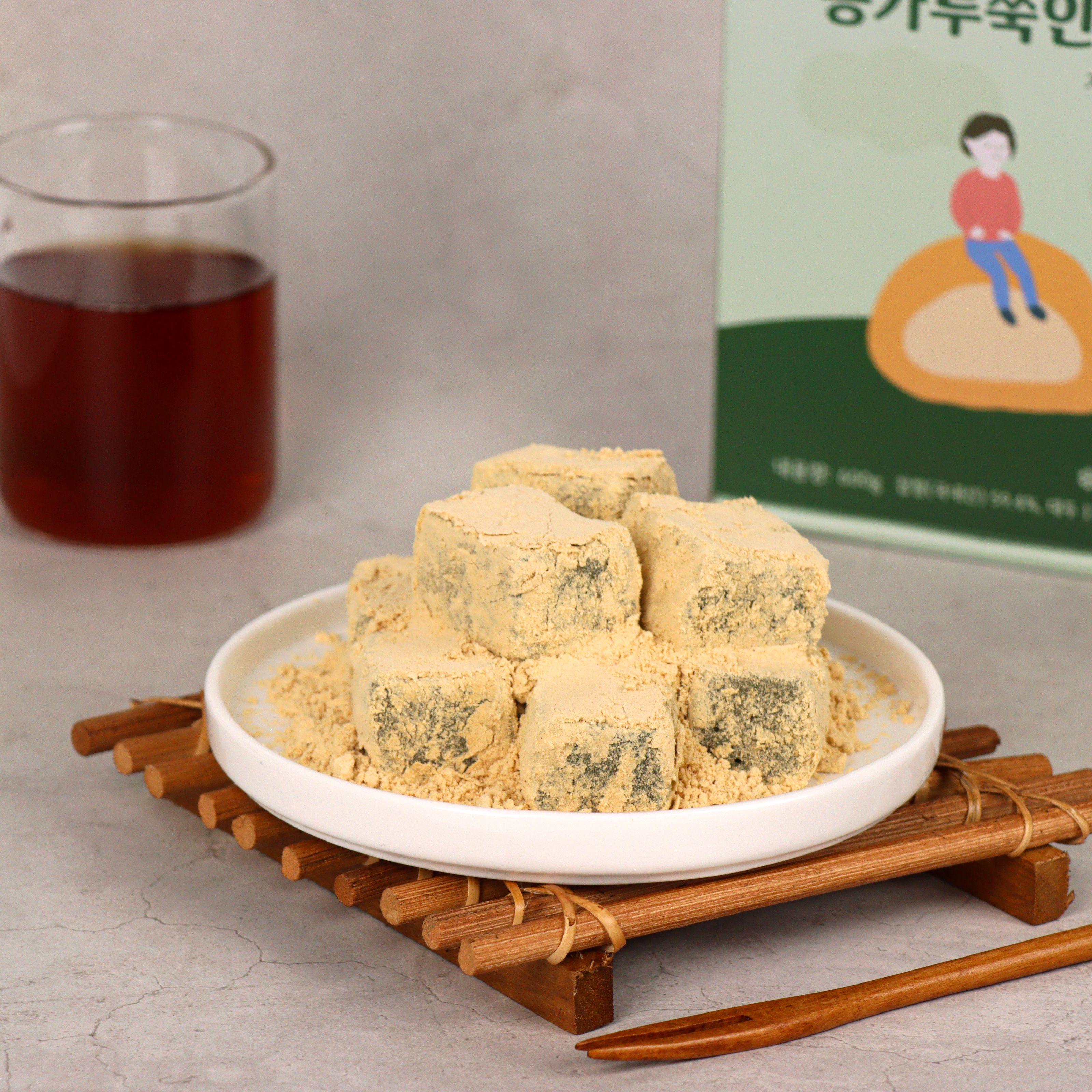 [더바른떡] 콩가루 쑥 인절미 600g 1박스ㅣ해풍맞은 생쑥을 가득 넣은 간편 간식