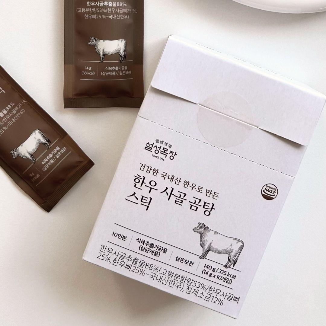 [설성목장] 한우 사골곰탕 스틱 1박스 (14g x 10개입)ㅣ진한 고농축 곰탕