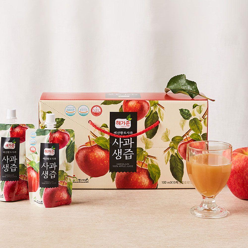 [해가준] 어린이용 사과즙 100ml 30포ㅣ친환경 예산사과로 만든 건강주스