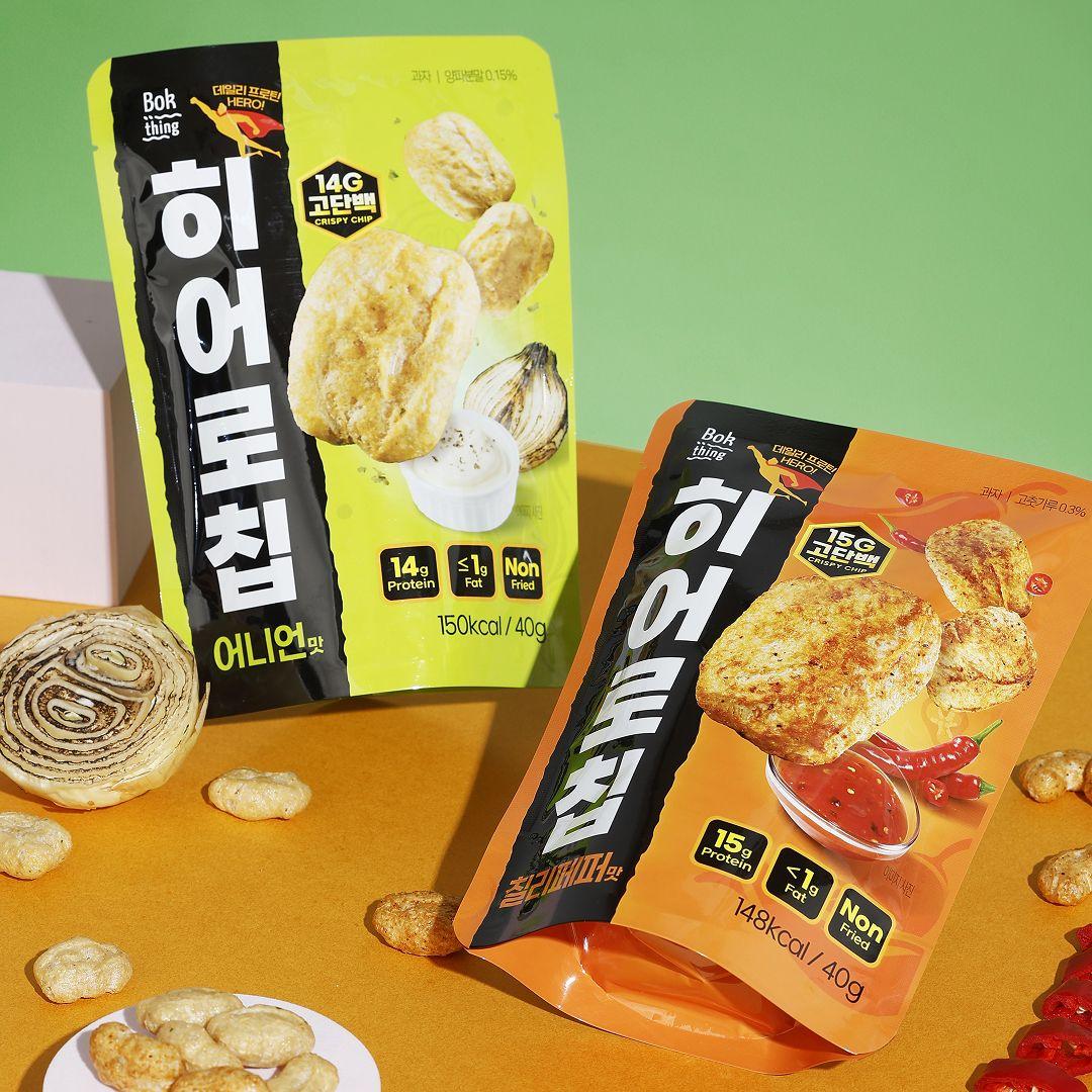 [픽업][복띵] 히어로칩 2종(어니언/칠리페퍼)ㅣ바삭바삭 고단백 저지방 스낵