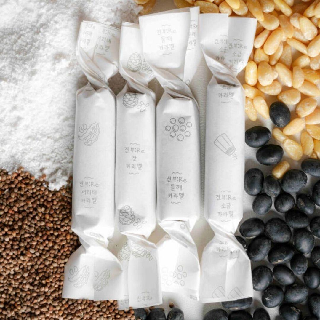 [진부re] 수제 생 카라멜 박스 (4종) | 150g 잣,서리태,들깨,소금