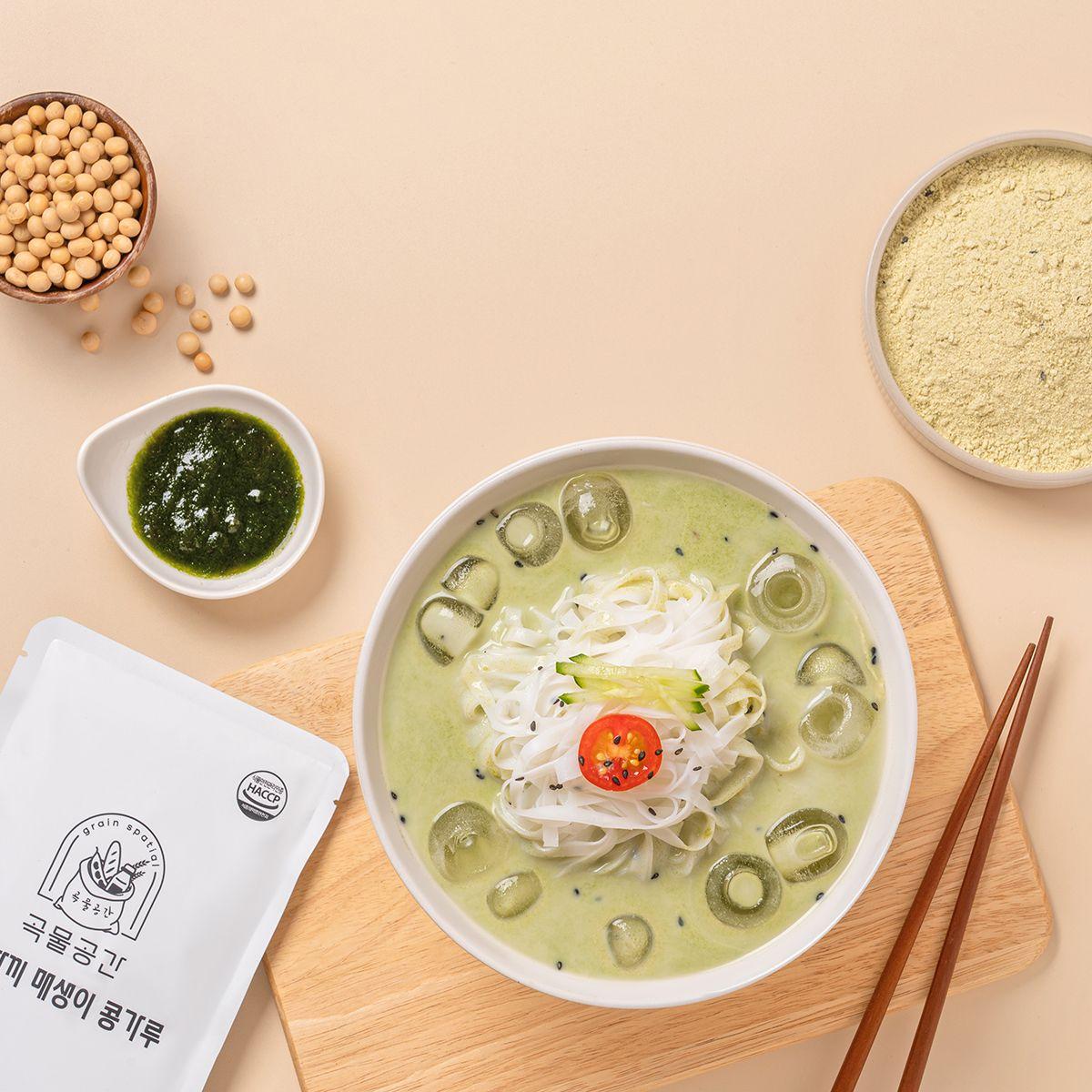 [곡물공간] 매생이 콩국수 130g 1개입ㅣ4분만에 간편 완성 밀키트