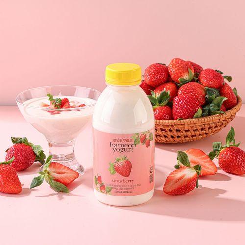 [안터원목장] 하먼요구르트 딸기 500ml | 신선한 무항생제 원유로 만든